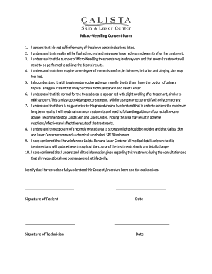 Microneedling Consent Form