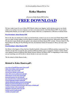 Koka Shastra Book PDF Download  Form