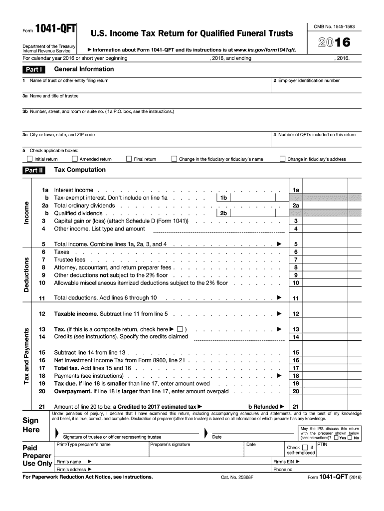  Form 1041 Qft 2016