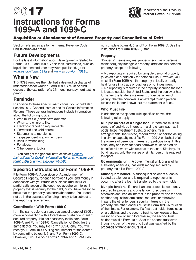  Instructions Form 1099 C 2017