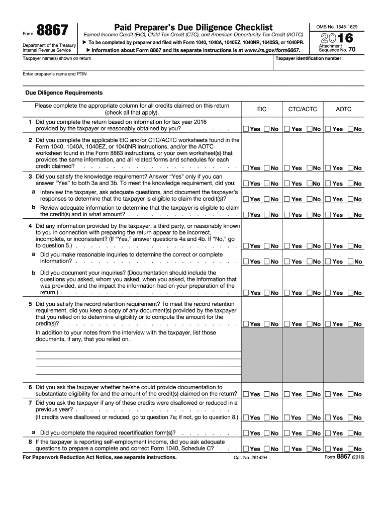  Irs Form 8867 2016