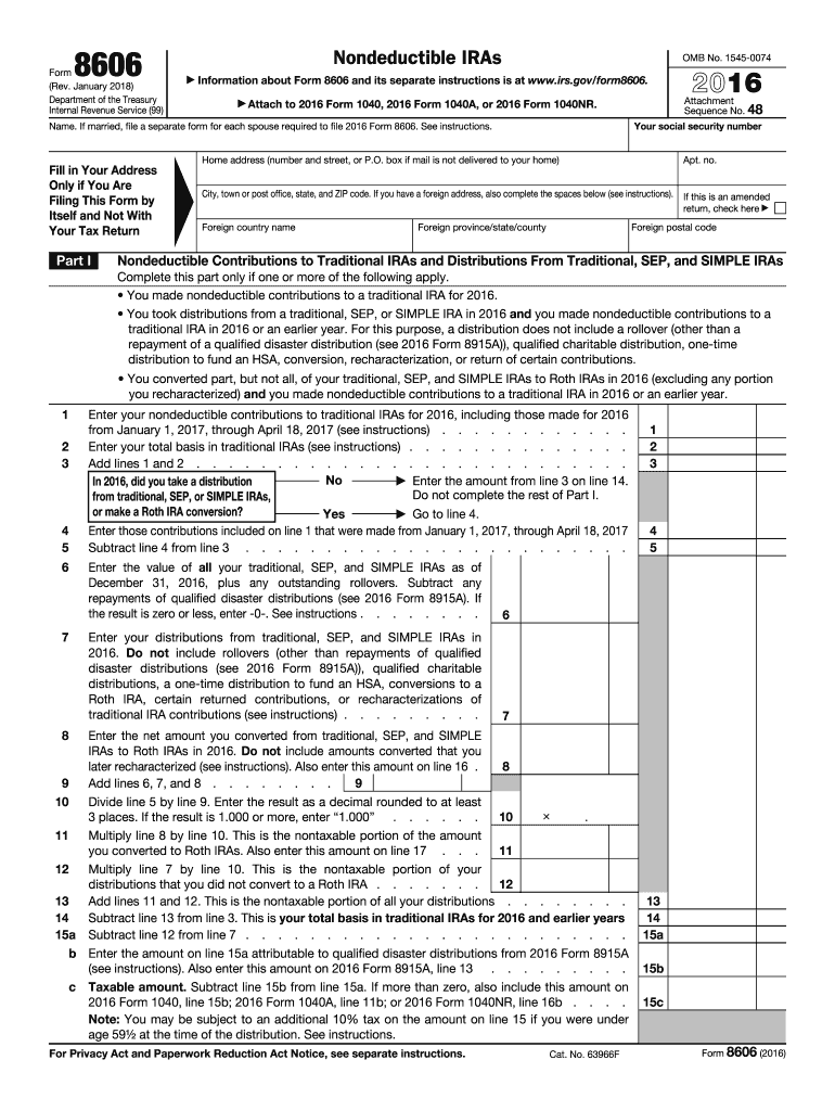  8606 Form for 2016