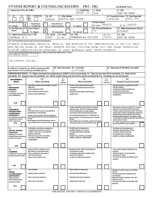 FITNESS REPORT &amp; COUNSELING RECORD Sandiego  Form