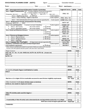 EDUCATIONAL PLANNING GUIDE IGETC Dvc  Form