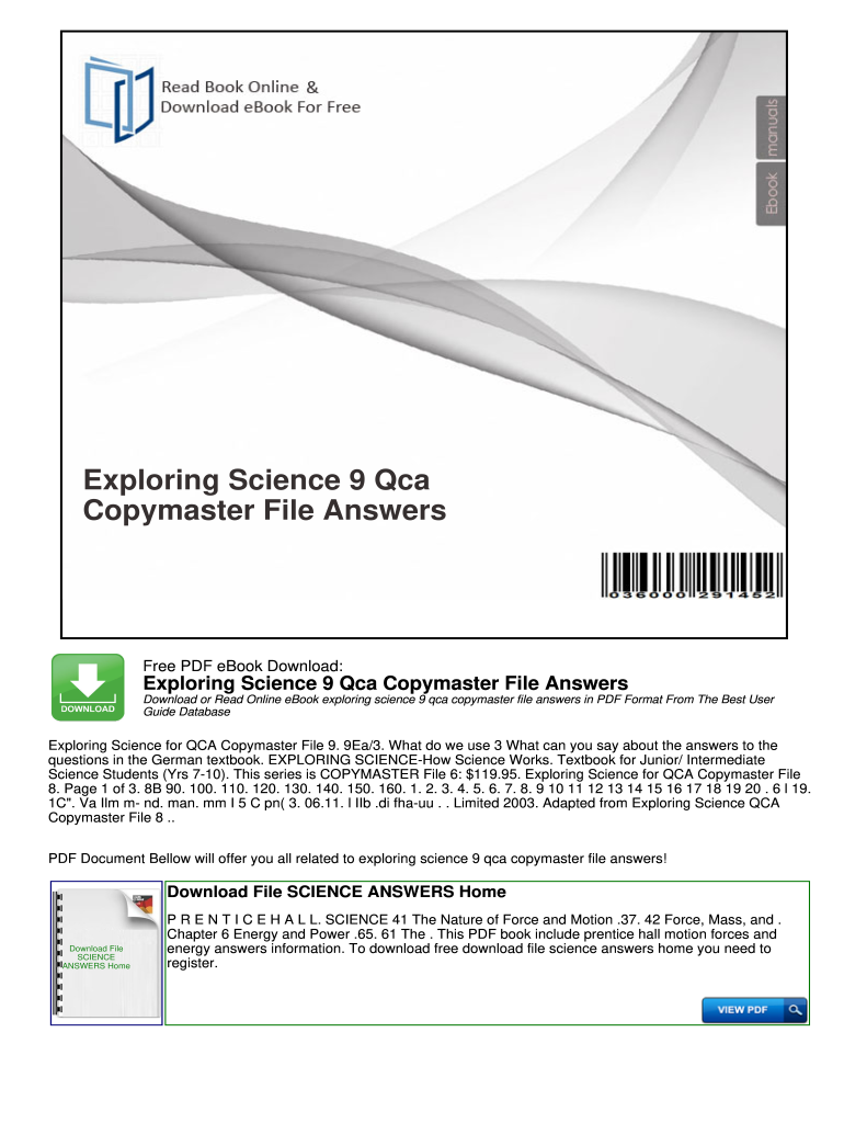 Exploring Science 9 Textbook PDF  Form