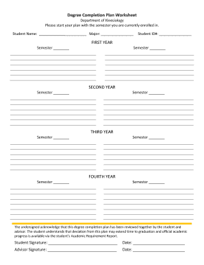 Degree Completion Plan  Form