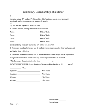 Child Custody Parental  Form