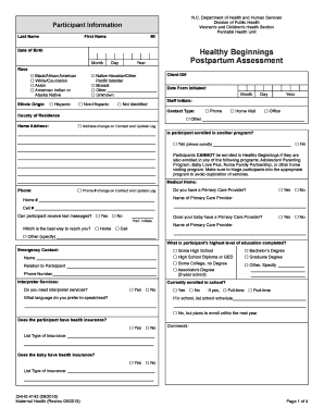 Postnatal Assessment Format