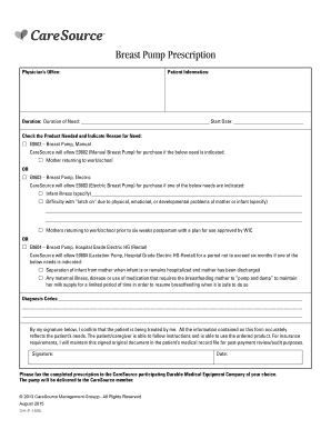 Breast Pump Prescription Form