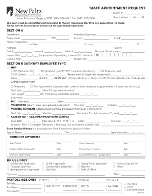 STAFF APPOINTMENT REQUEST  Form