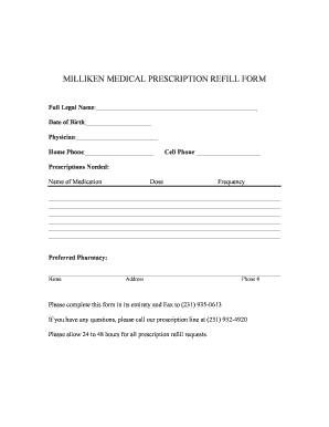 PRESCRIPTION REFILL FORM 1 Millikenmedical