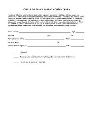 CIRCLE of GRACE PARENT CONSENT FORM Jamcc