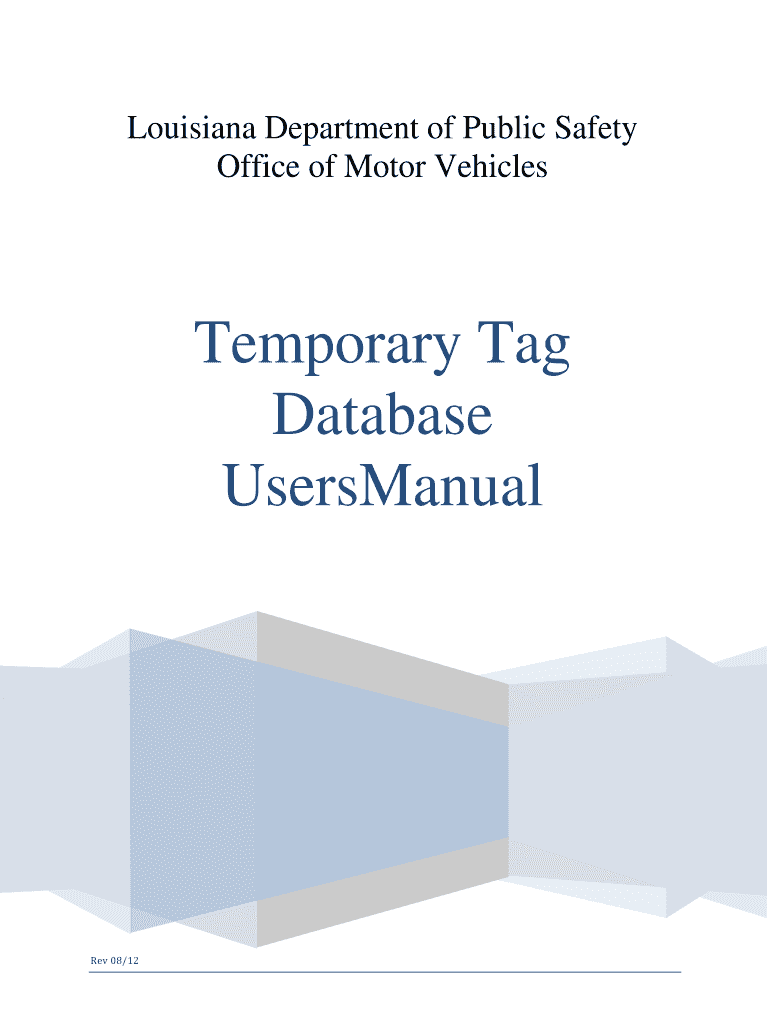 Louisiana Temp Tag  Form