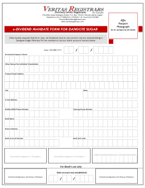 Veritas Registrars  Form