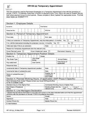 Hse Hr 103 Form