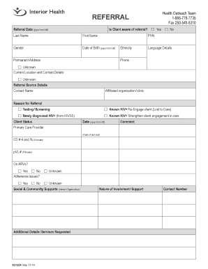 Hiv Referral Form