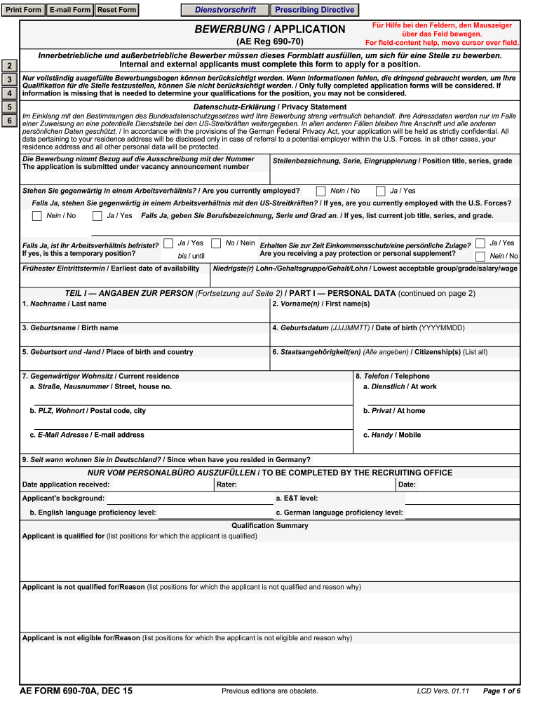  Ae Form 690 70a 2015-2024