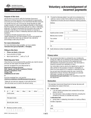 Voluntary Acknowledgement Incorrect  Form