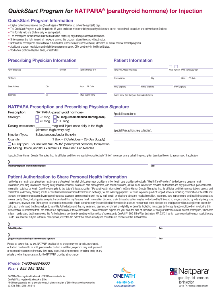 Natpara Quick Start Form