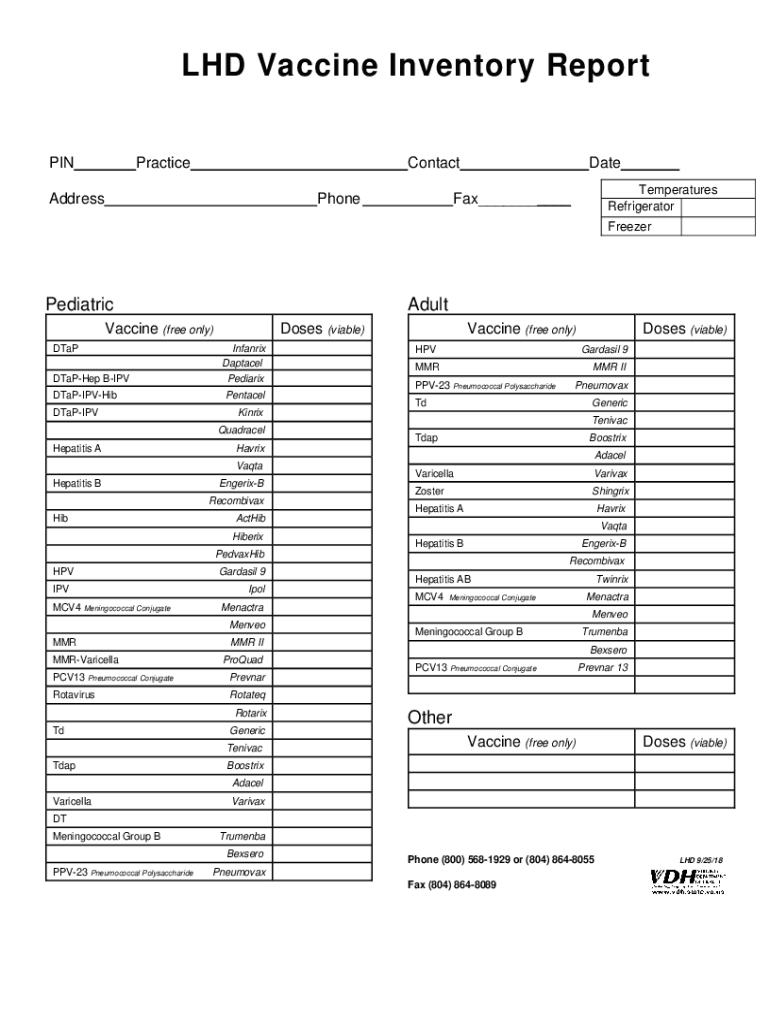  VA LHD Vaccine Inventory Report 2018-2024