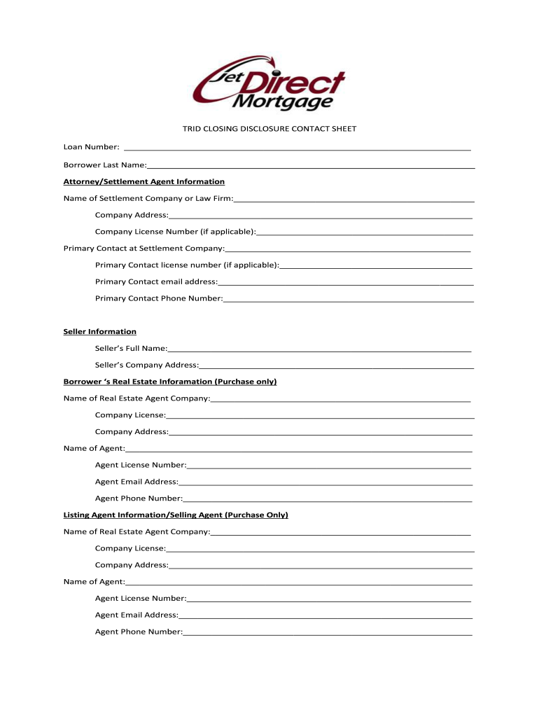 Construction Loan Trid Disclosures  Form