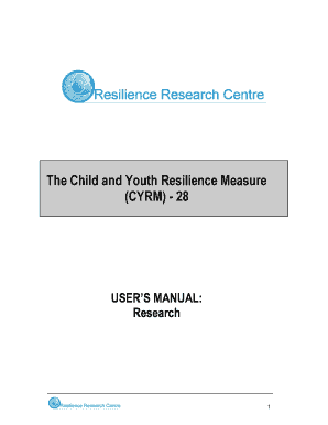 Child and Youth Resilience Measure PDF  Form