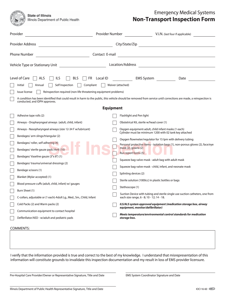 Opr Non Transport Inspection Form Provider 050516 PDF
