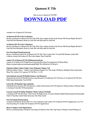 Al Qanoon Fil Tib Urdu PDF Download  Form