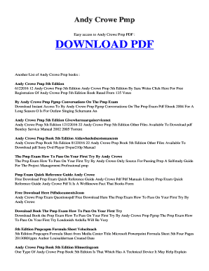 Andy Crowe Pmp 6th Edition PDF Download  Form