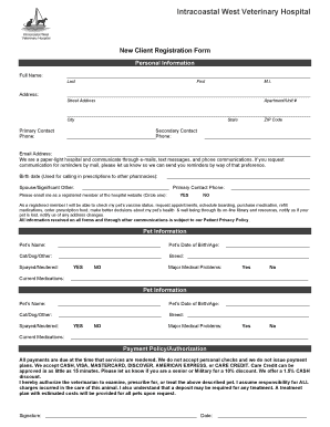 New Client Registration Form PDF LifeLearn