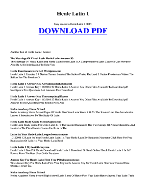 Henle Latin First Year PDF  Form