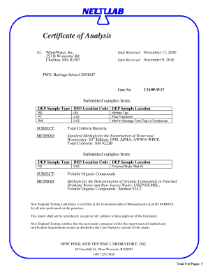 Certificate of Analysis Dcrsd Org  Form