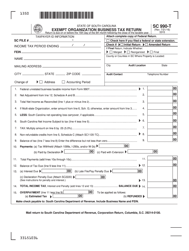  Sc 990  Form 2016