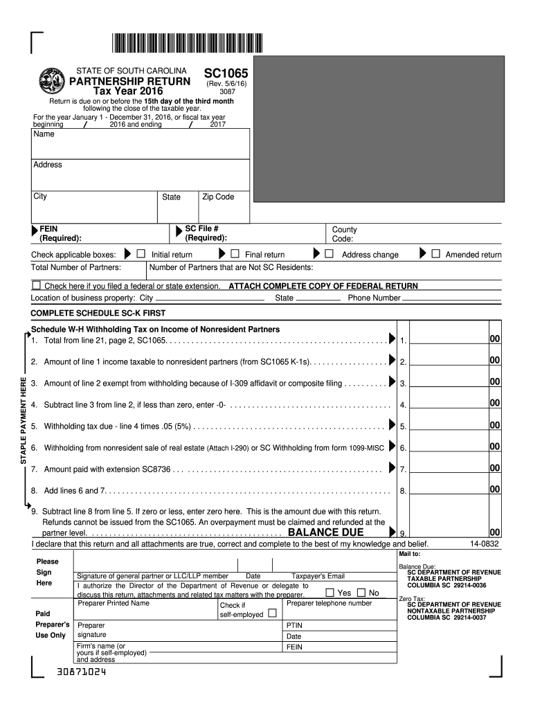  Sc1065  Form 2016