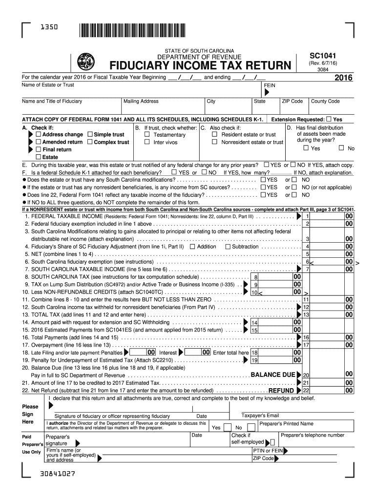  Sc 1041  Form 2016