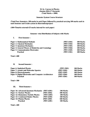 Msc Physics Syllabus Kumaun University  Form