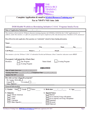 Doh Intake  Form