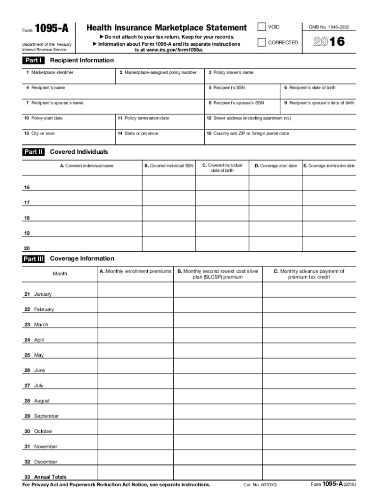  1095a Form 2016