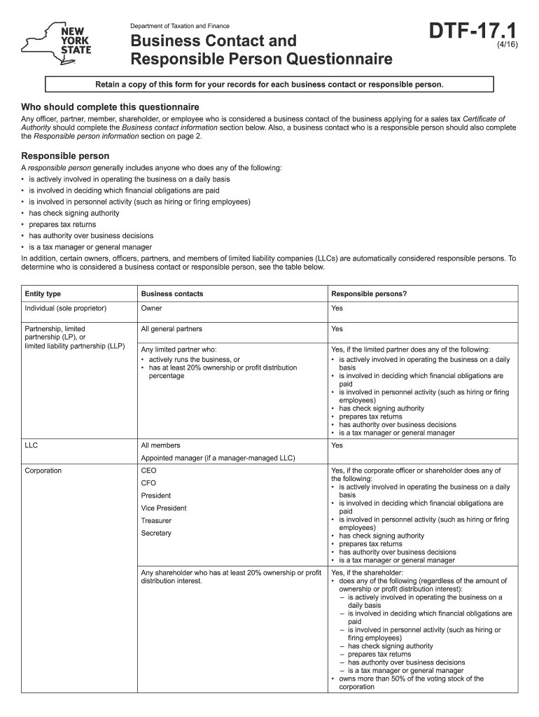  Form Dtf 17 1 2016-2024