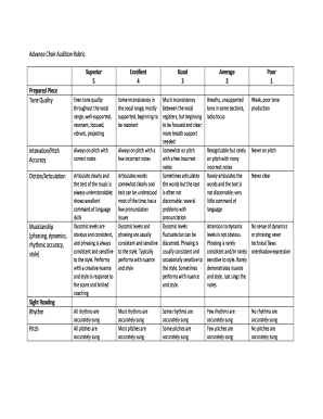 Advance Choir Audition Rubric  Form