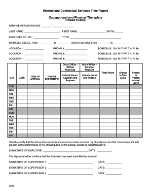 Related and Contractual Services Time Report Schools Nyc  Form