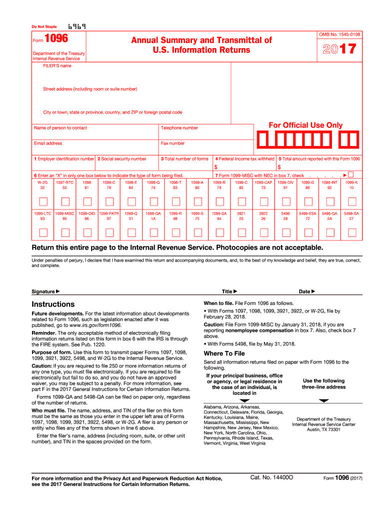  1096 Online  Form 2017