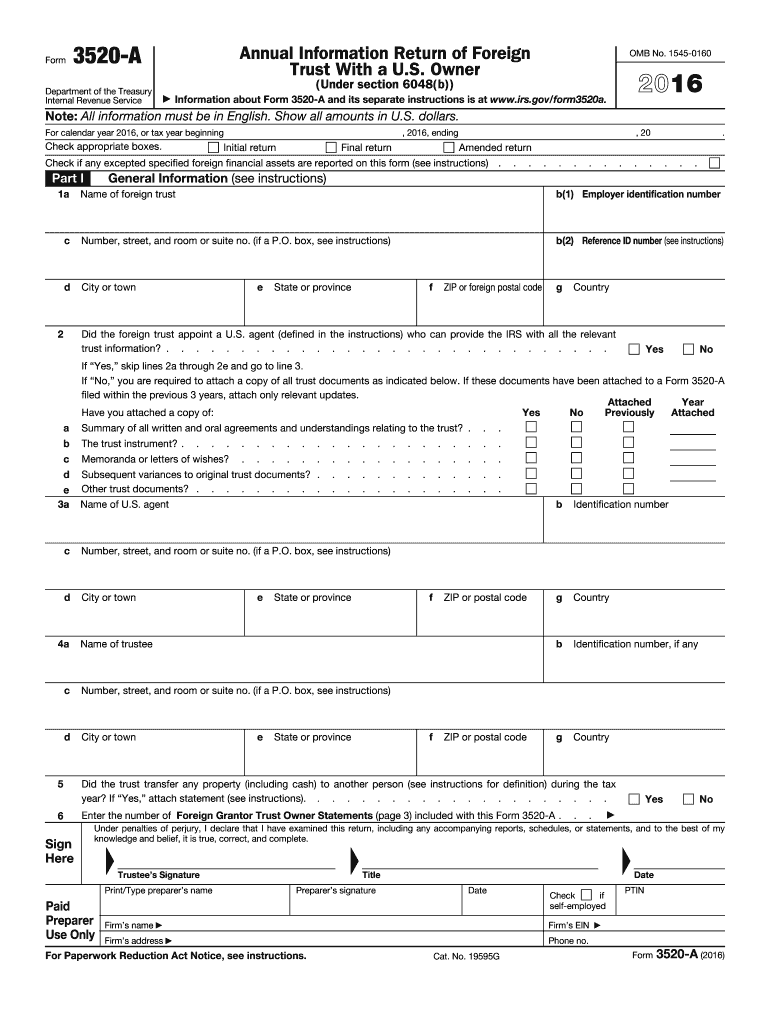  Form 3520 2016