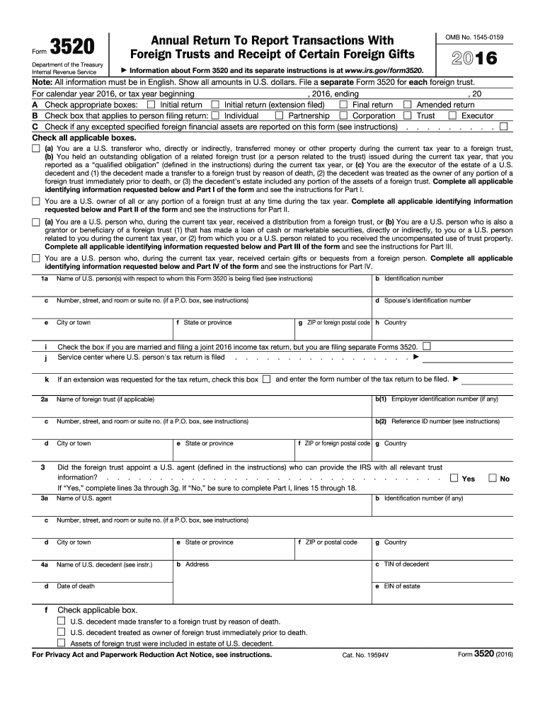  Form 3520 2016