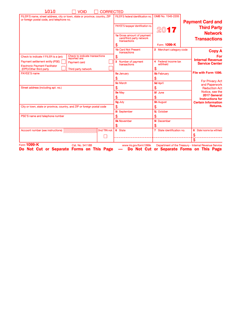  1099 K  Form 2017