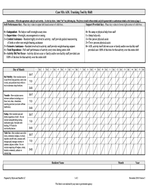 Printable Adl Flow Sheet  Form