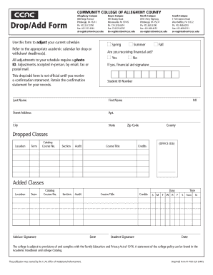 Ccac Drop Add Form