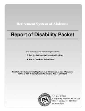 AL Report of Disability Packet  Form