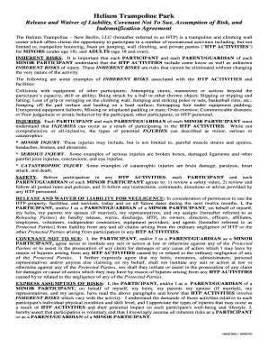 Helium Trampoline Park  Form