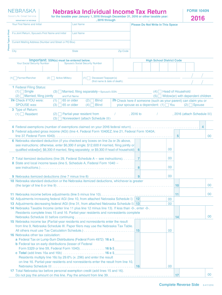  1040n  Form 2016